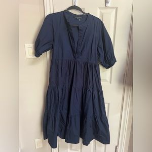 English Factory Puff Sleeve Dress | Navy | Medium | EUC